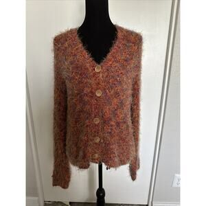 WOMEN’S CARROLL REED Rust Color Blend CARDIGAN SWEATER - SIZE M